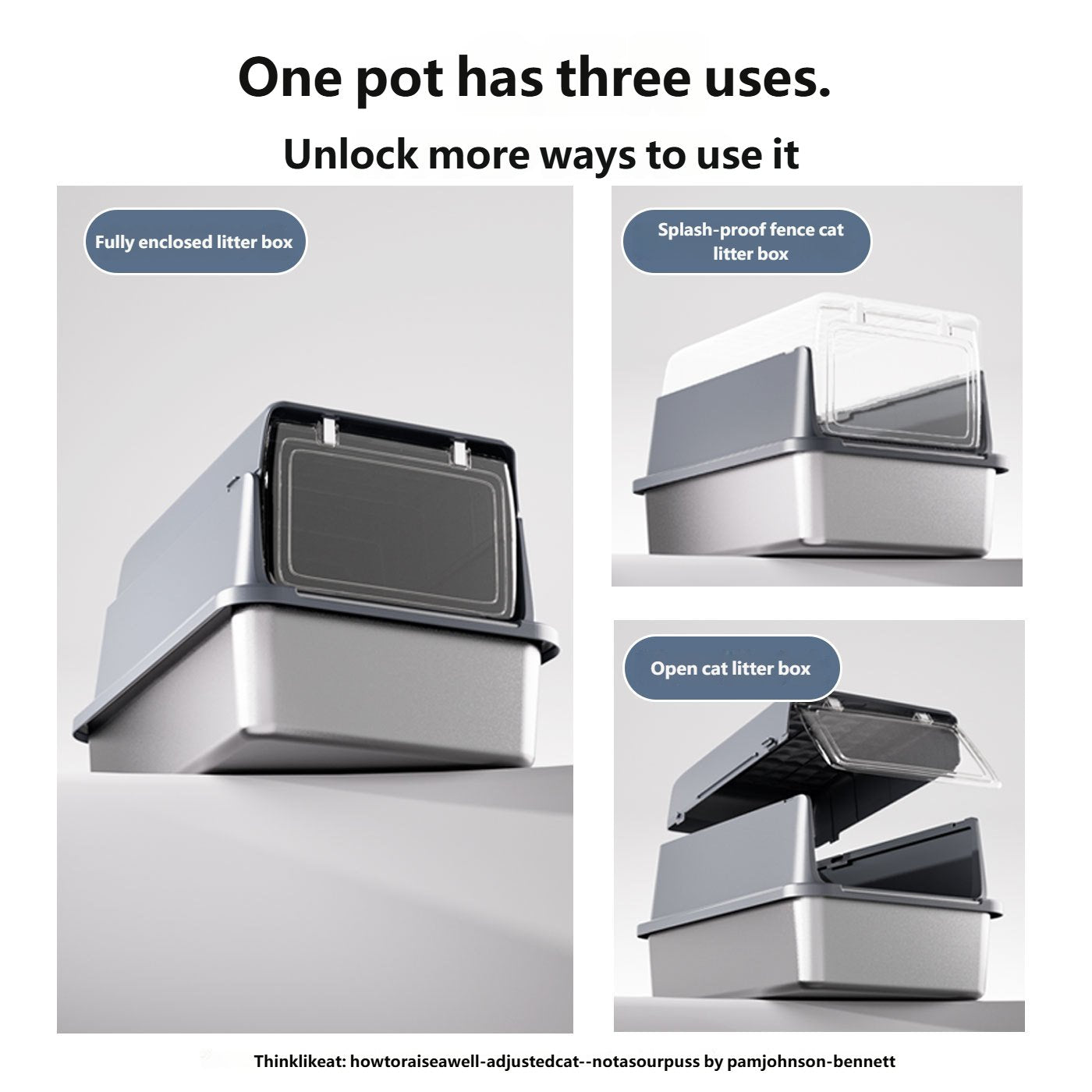 Stainless Hooded Litter Box