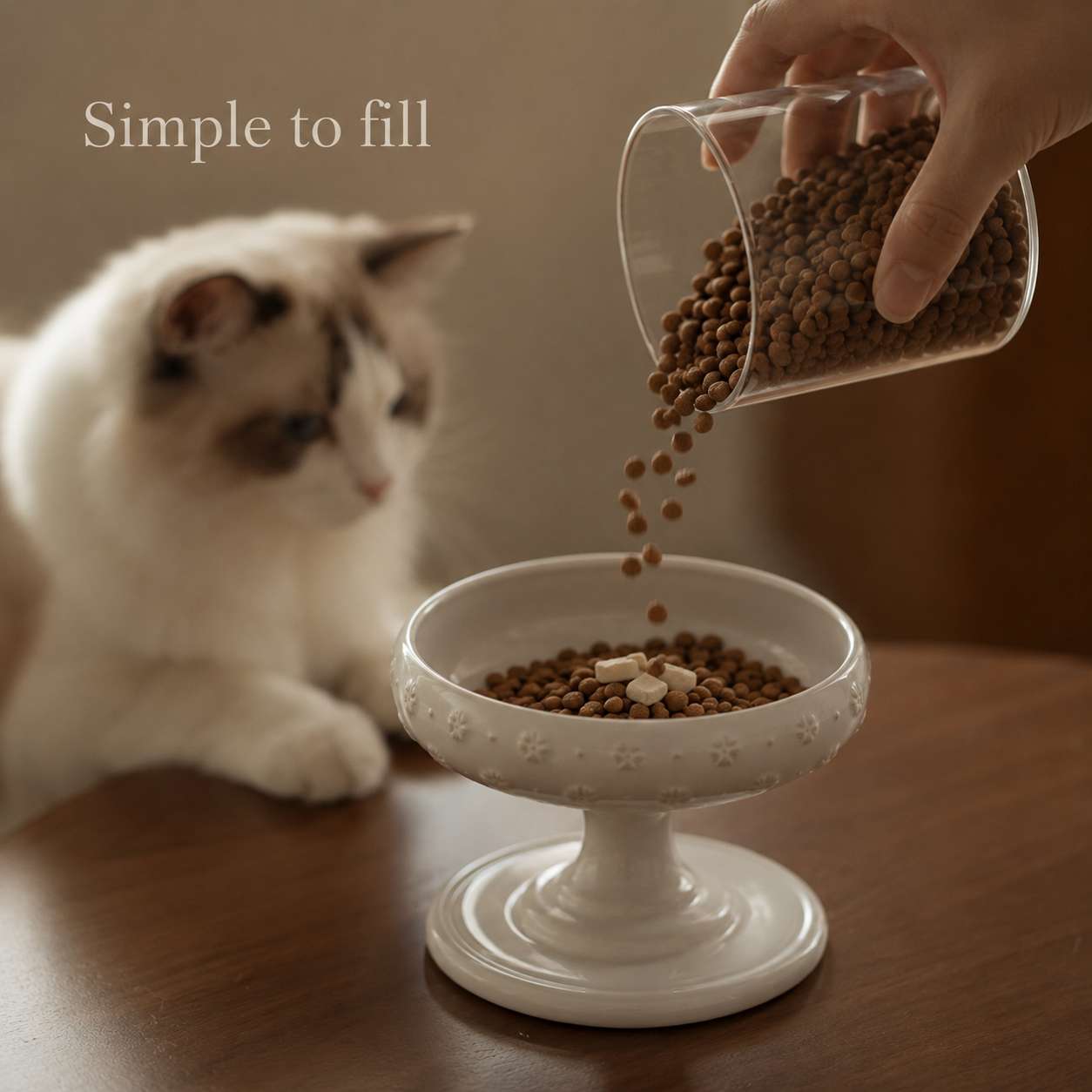 Maison Elevated Ceramic Cat Bowl