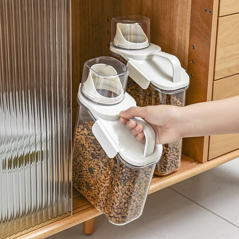 Airtight Pet Food Storage Container with Measuring Cup