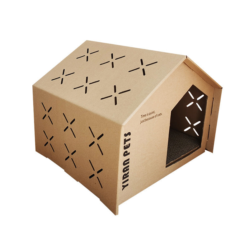 Cat Scratch House — High‑Density Corrugated Cardboard