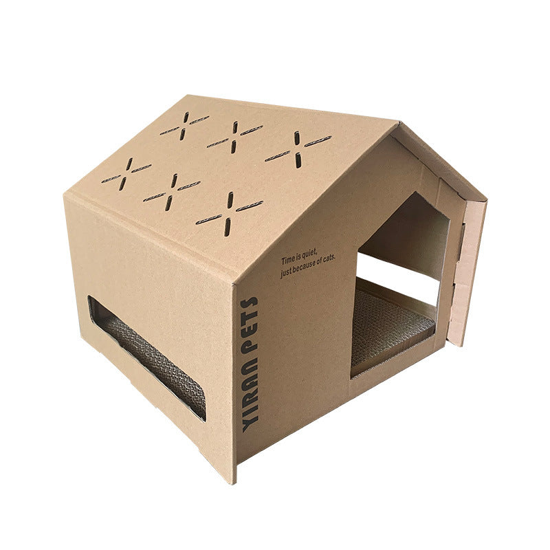 Cat Scratch House — High‑Density Corrugated Cardboard