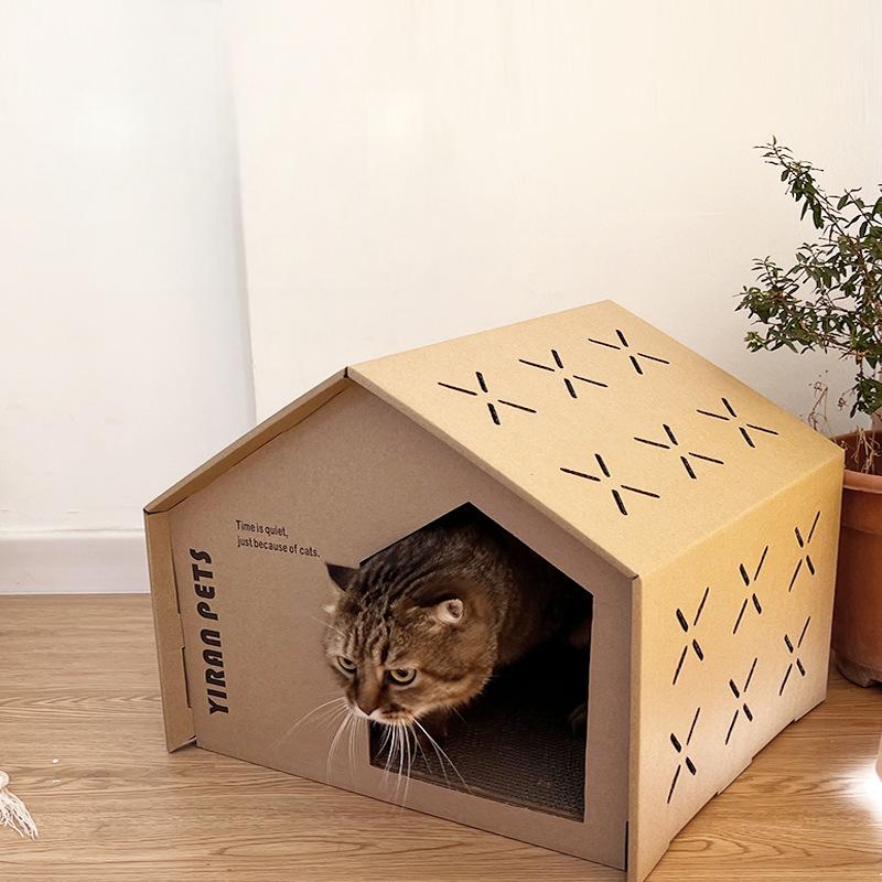 Cat Scratch House — High‑Density Corrugated Cardboard