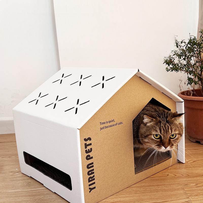 Cat Scratch House — High‑Density Corrugated Cardboard