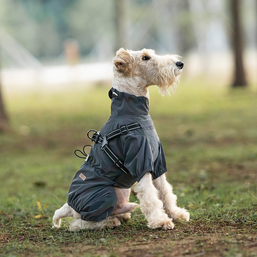 All‑Weather Dog Rain Suit with Harness