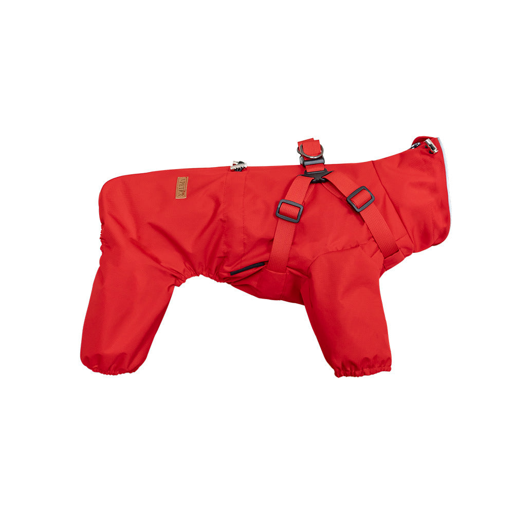 All‑Weather Dog Rain Suit with Harness