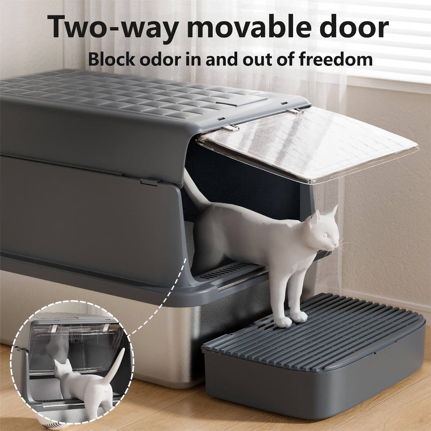 Stainless Hooded Litter Box