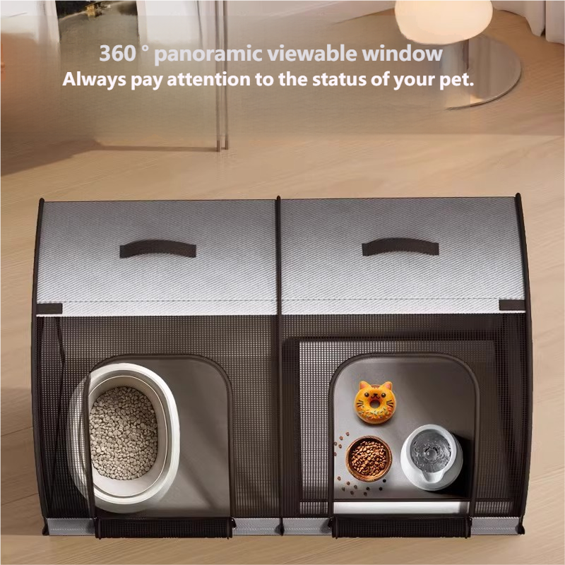 Foldable Car Pet Crate with mat & litter tray