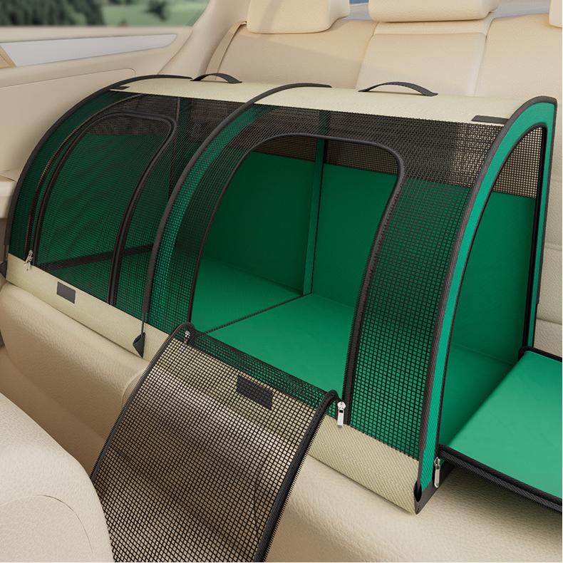 Foldable Car Pet Crate with mat & litter tray