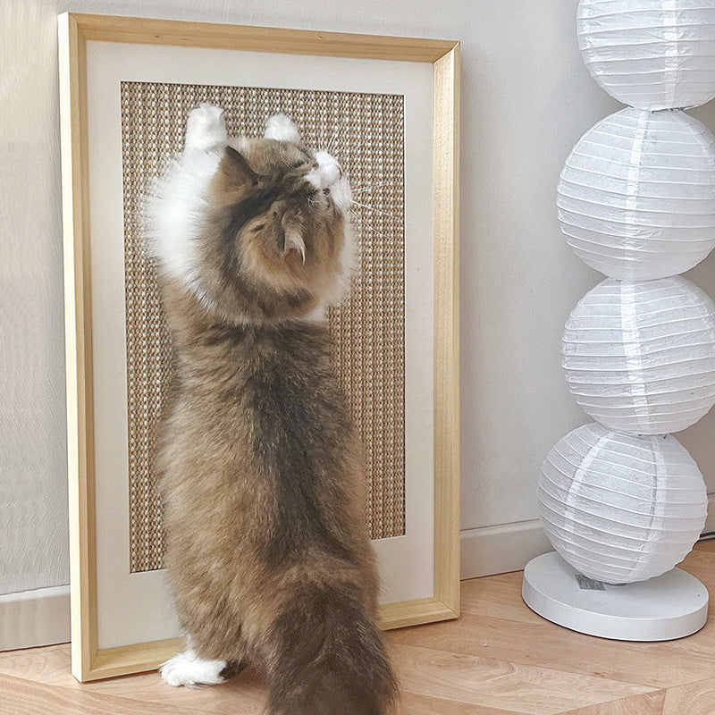 Framed Sisal Cat Scratching Board (Wall‑Mount or Stand)