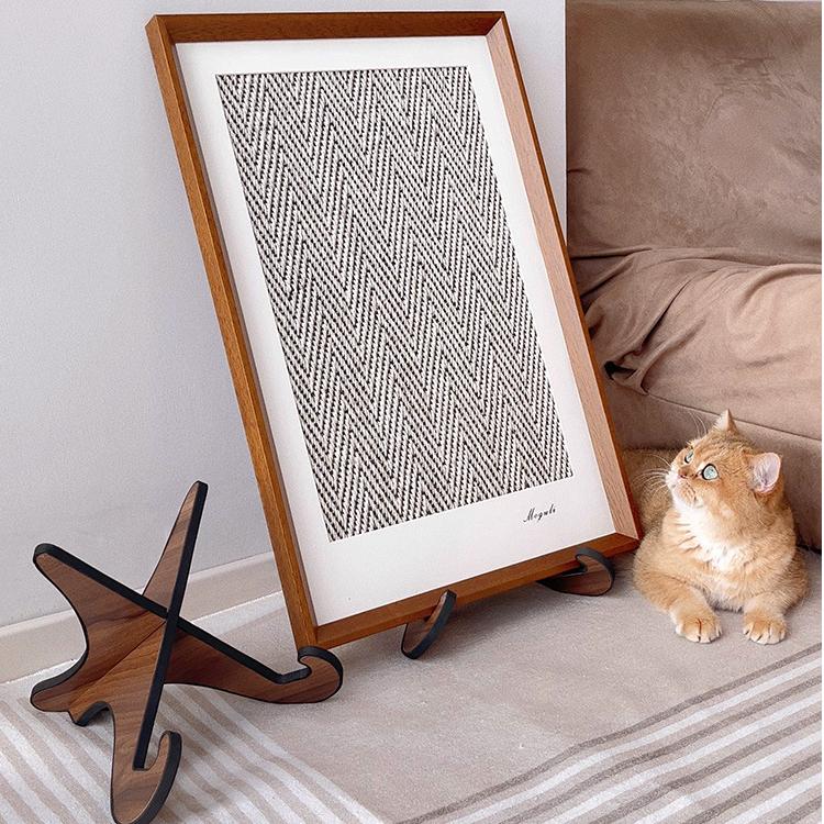 Framed Sisal Cat Scratching Board (Wall‑Mount or Stand)