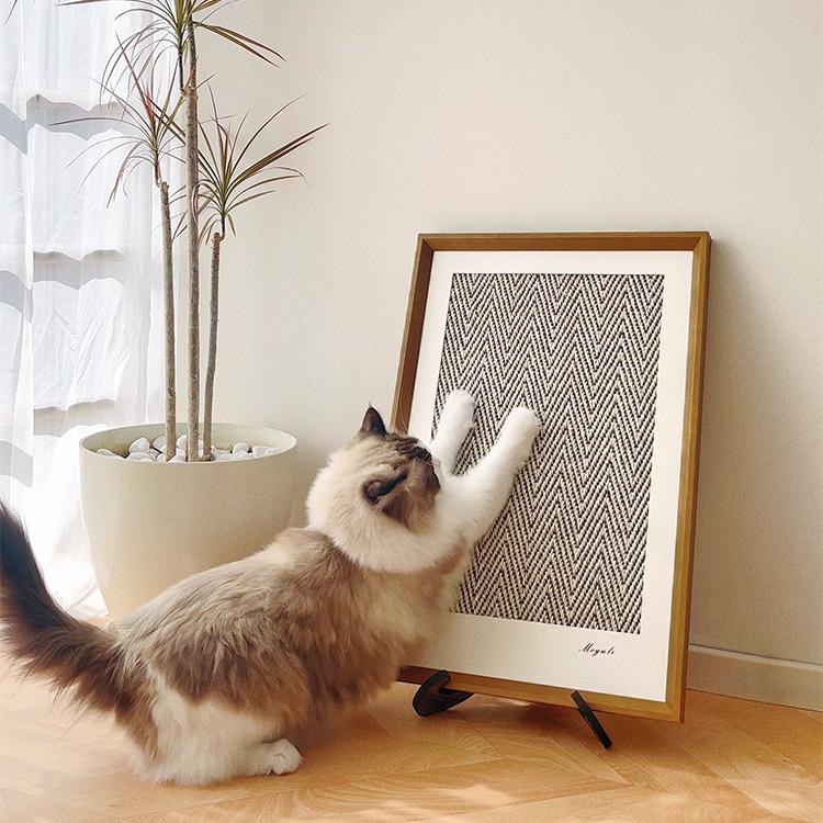 Framed Sisal Cat Scratching Board (Wall‑Mount or Stand)