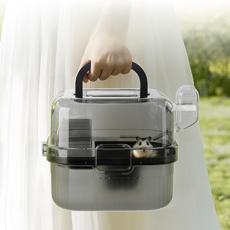 Portable Clear Hamster Travel Cage with Dome Lid