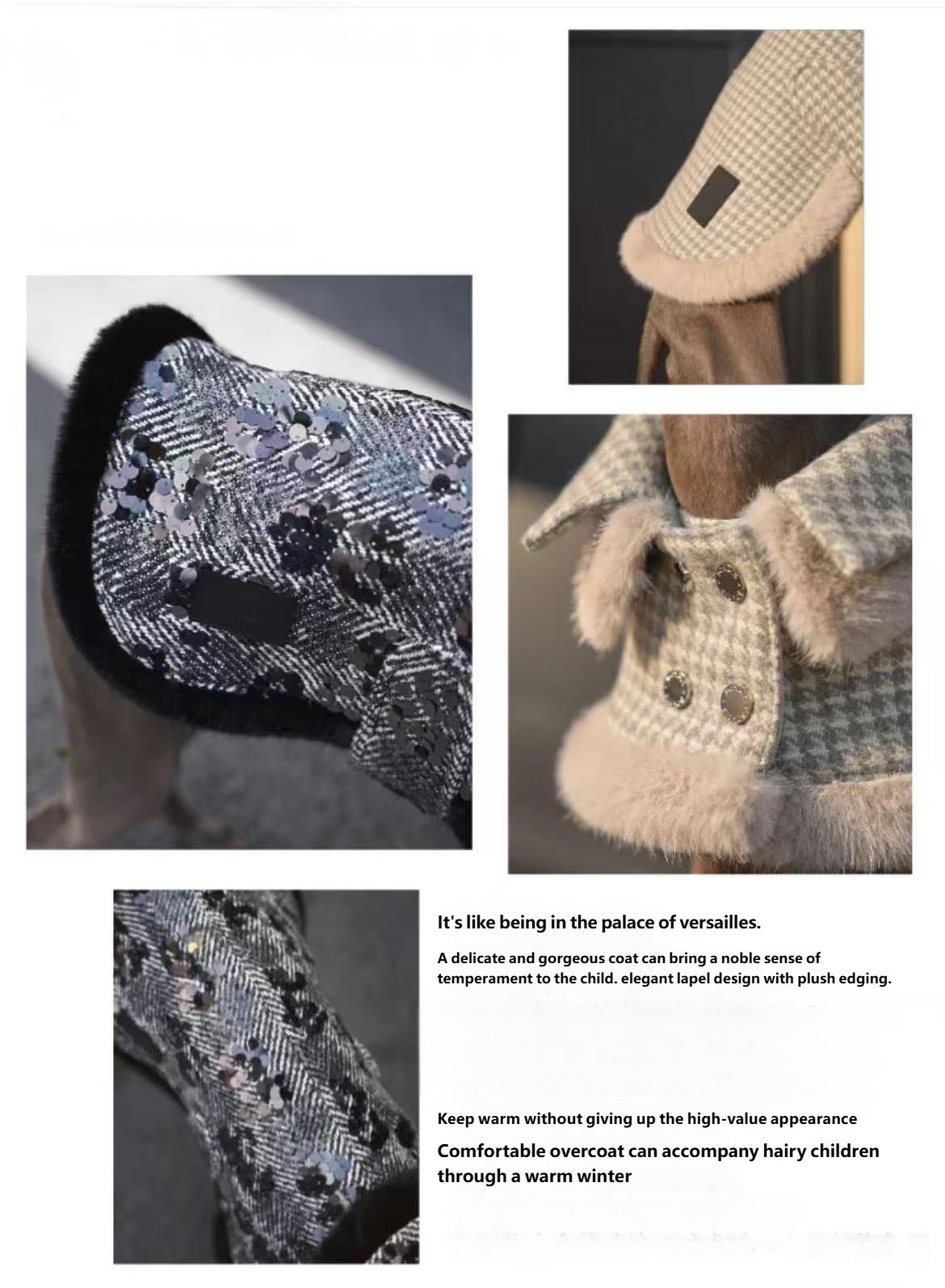 Black Houndstooth Party Dog Coat