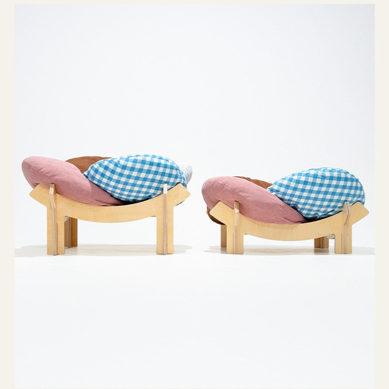 PetPamper Birch Wood Cat Bed – Single Layer Cushion