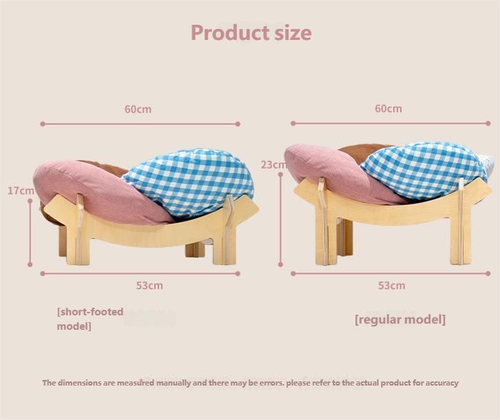 PetPamper Birch Wood Cat Bed – Single Layer Cushion