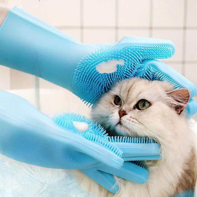 Silicone Pet Bath & Grooming Gloves