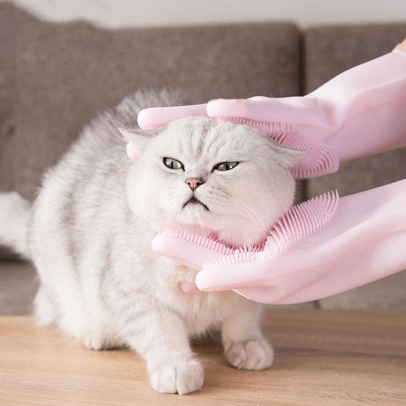 Silicone Pet Bath & Grooming Gloves