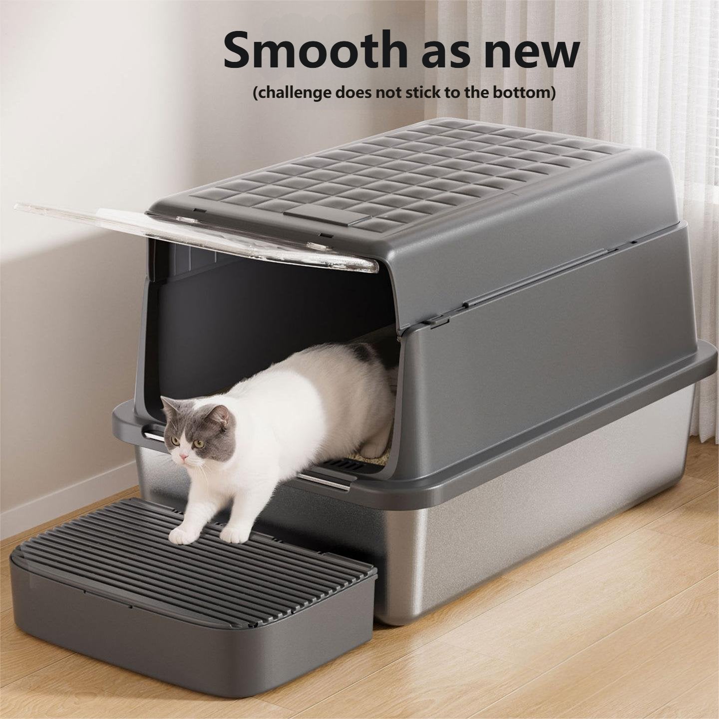Stainless Hooded Litter Box