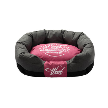 Black Teflon fabric pet bed with water-resistant coating