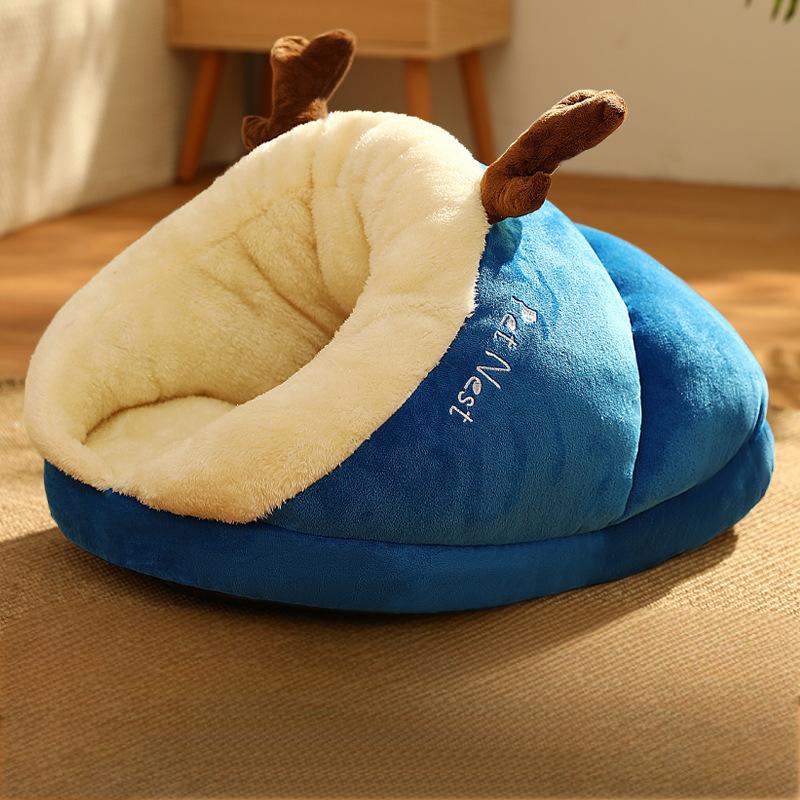 Warm Plush Slipper Pet Bed for Cats and Dogs