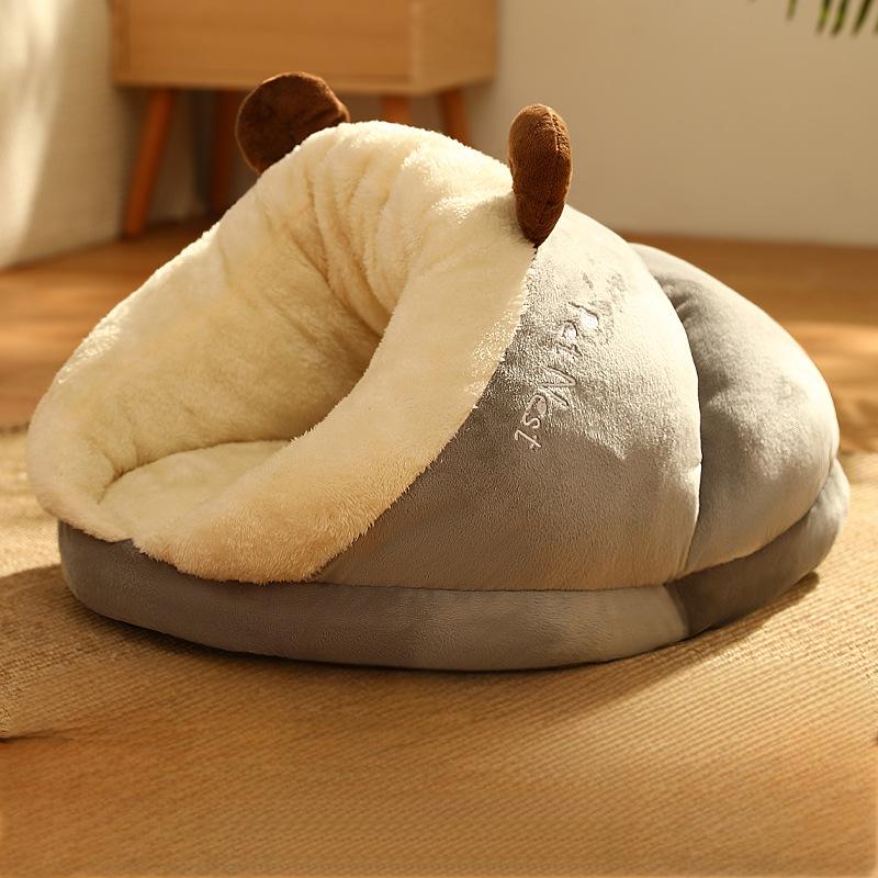 Warm Plush Slipper Pet Bed for Cats and Dogs