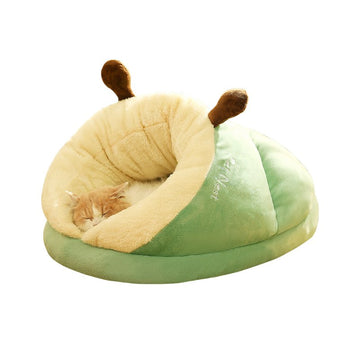 Green slipper-shaped plush pet bed with crystal velvet and non-slip bottom